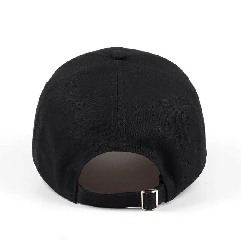 Black baseball cap on a white background