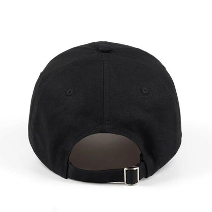 Black baseball cap on a white background