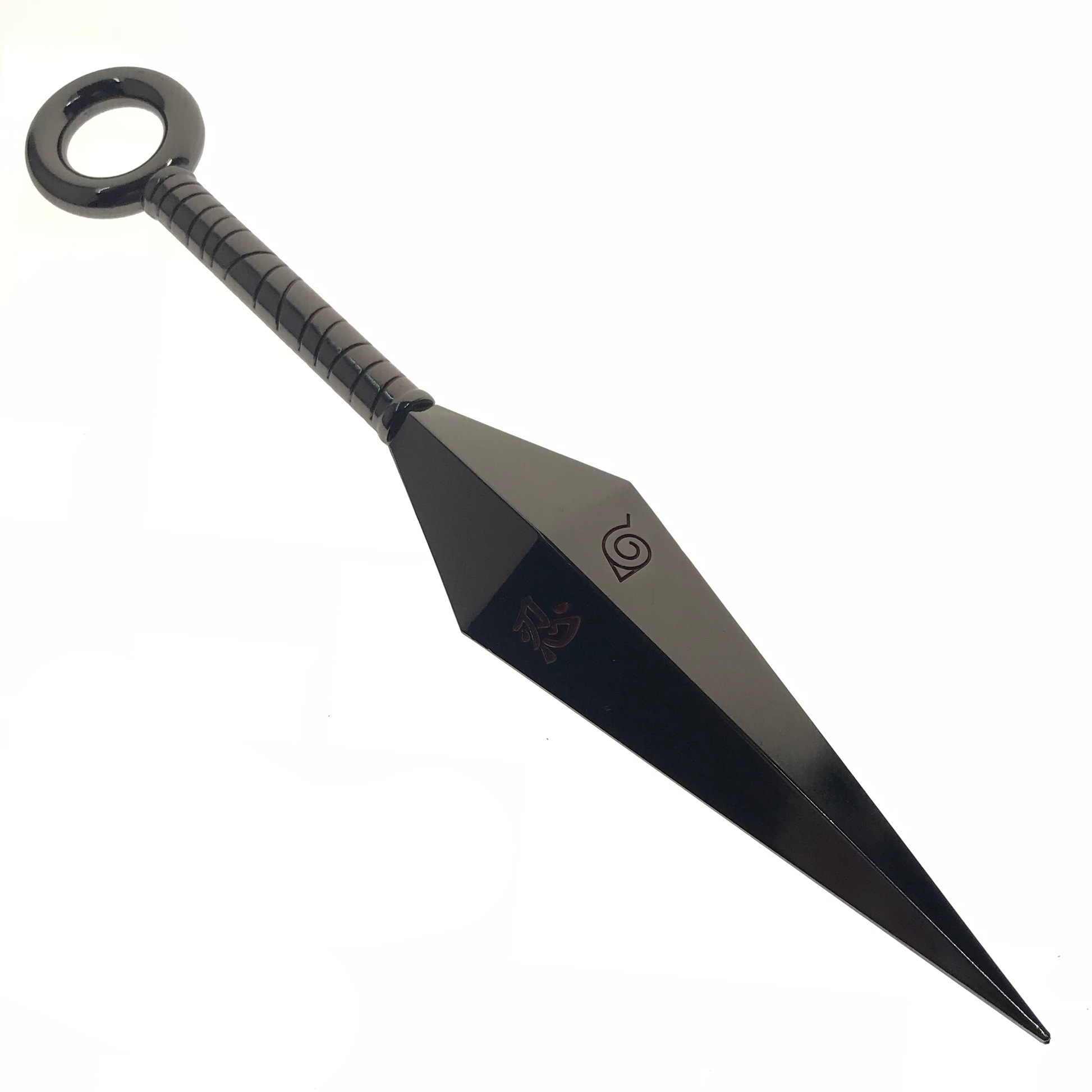 Black kunai with a symbol on a white background