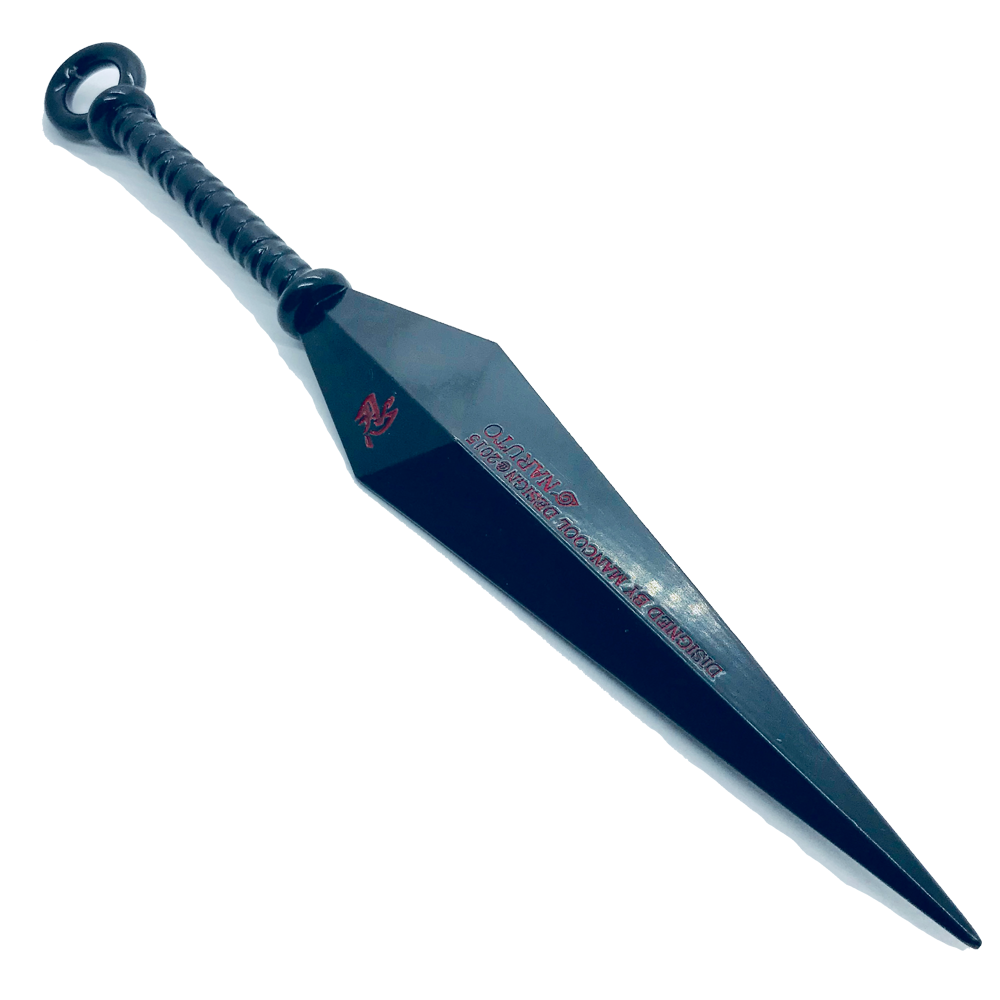 Black sword with a dark handle on a white background