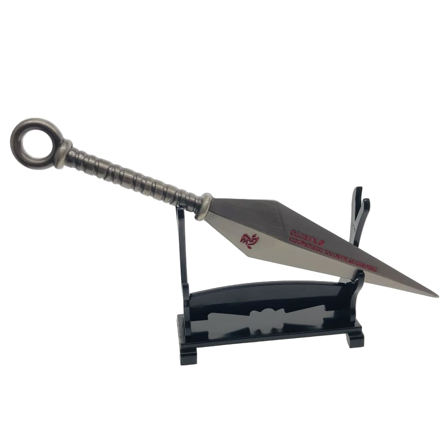 Decorative sword with a stand on a white background