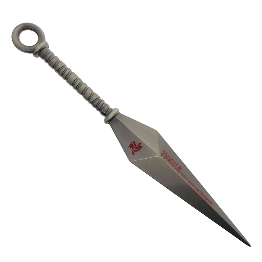 Decorative sword with a red emblem on a white background